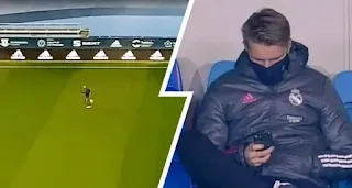 Outcast Odegaard trains on empty pitch after Bilbao defeat