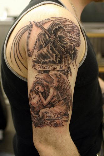 praying angel tattoo. Angel tattoo