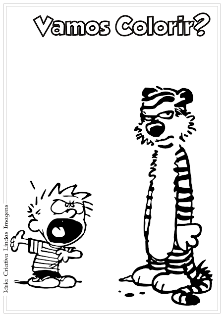 Calvin e Harold desenho para colorir 