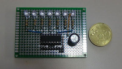 Fig. 2 - Modulo con 7 LED - vista componenti - per Arduino UNO R3 di Paolo Luongo