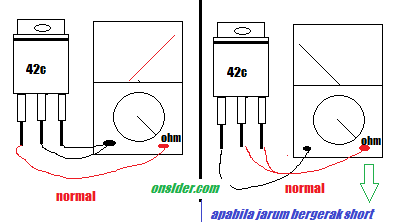 Cara Mengukur Transistor TIP 42C