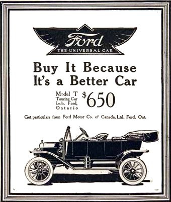 The Ford Model T Tin Lizzie was produced from 1908 through 1927 