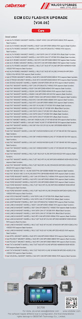 OBDSTAR DC706 Adds 9GF 8F2 8F3 etc ECUs