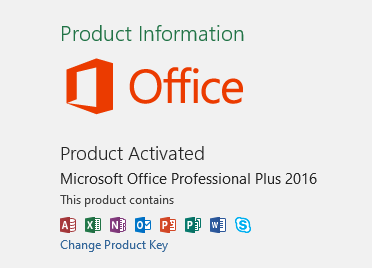 Office 2016 Activation Verify