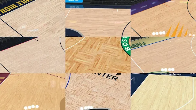 NBA 2K24 2024 NBA Playoffs courts with real life wood flooring