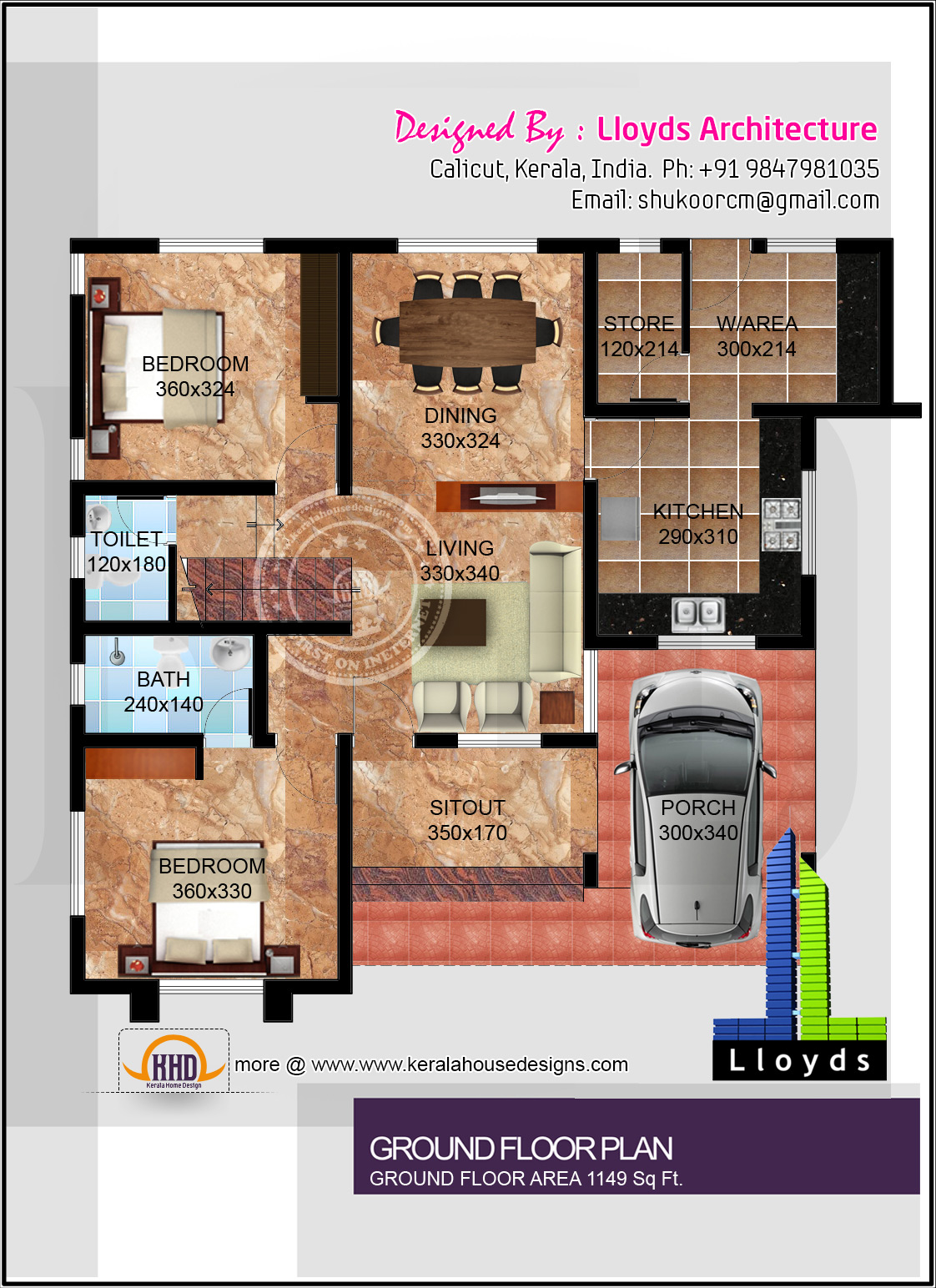 4Bedroom Floor Plan 3D Design