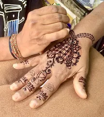 Henna hand tattoo at Little India Arcade