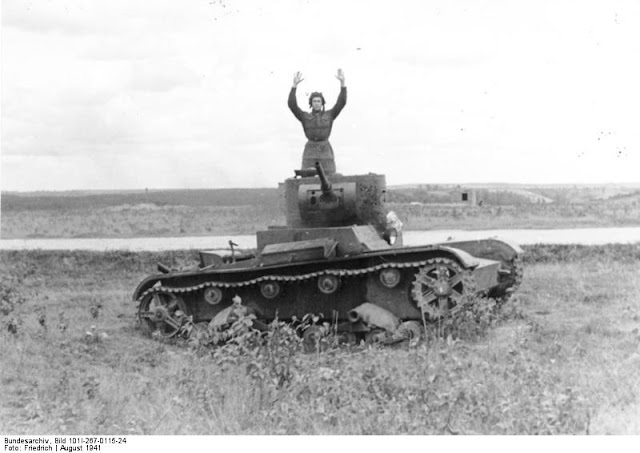 Soviet T-26B surrenders, 24 August 1941 worldwartwo.filminspector.com
