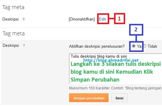 Cara Pasang SEO Meta Tag Description Di Blogger