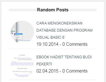 Pasang Random Post Simple dan Clean Gambar Judul Saja di Blog