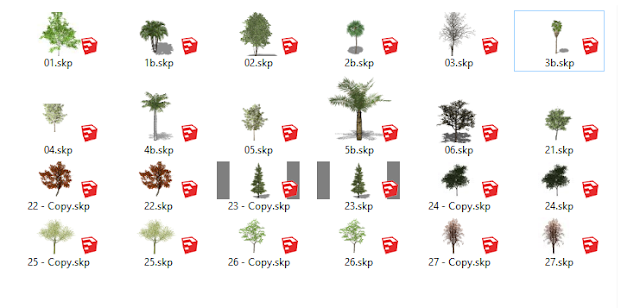 komponen pohon 3d sketchup download
