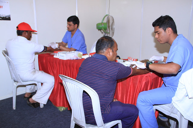 Drivers at the Toyota conducted training prgm and health checkup camp at Bangalore Airport