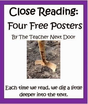 1.http://www.teacherspayteachers.com/Product/Close-Reading-Four-Posters-by-the-Teacher-Next-Door-1038678