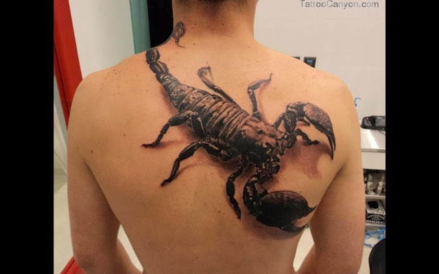 3D Dangers Scorpion tattoo on the back