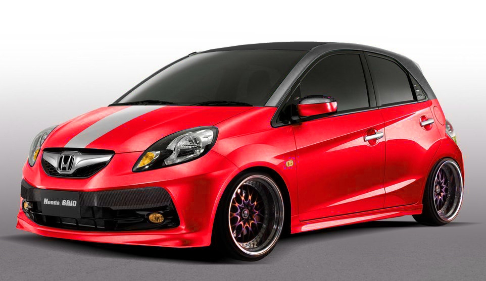 Contoh Gambar Modifikasi Honda Brio Merah Keren Banget 