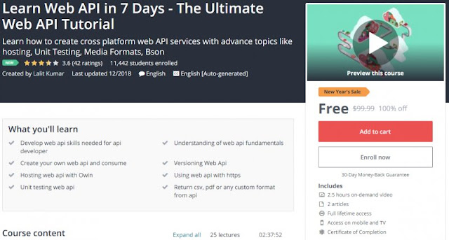 [100% Off] Learn Web API in 7 Days - The Ultimate Web API Tutorial| Worth 99,99$ 