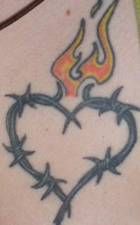 Barbed Wire Sacred Heart Tattoo