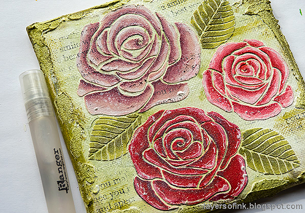Layers of ink - Mixed Media Rose Canvas Tutorial by Anna-Karin Evaldsson.