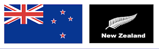 New Zealand traditional flag and proposed new black flag