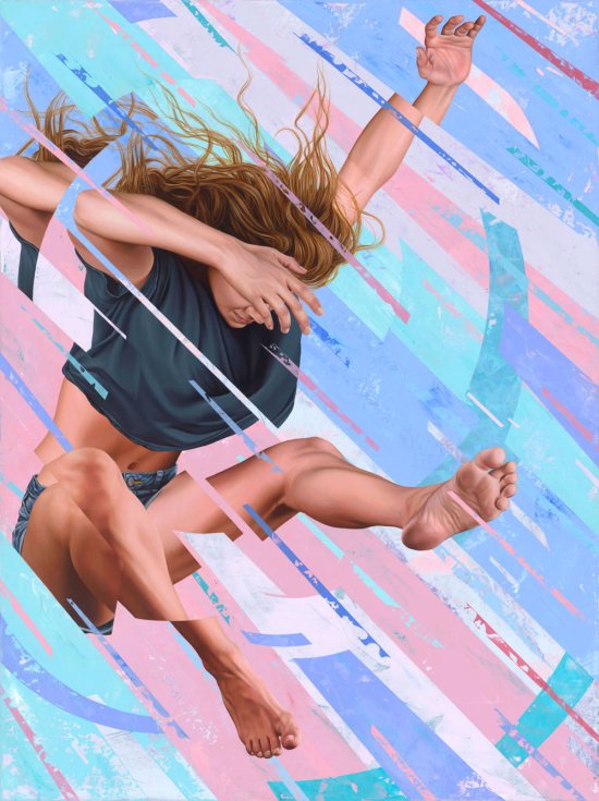 James Bullough arte pinturas murais mulheres glitches foto realistas beleza