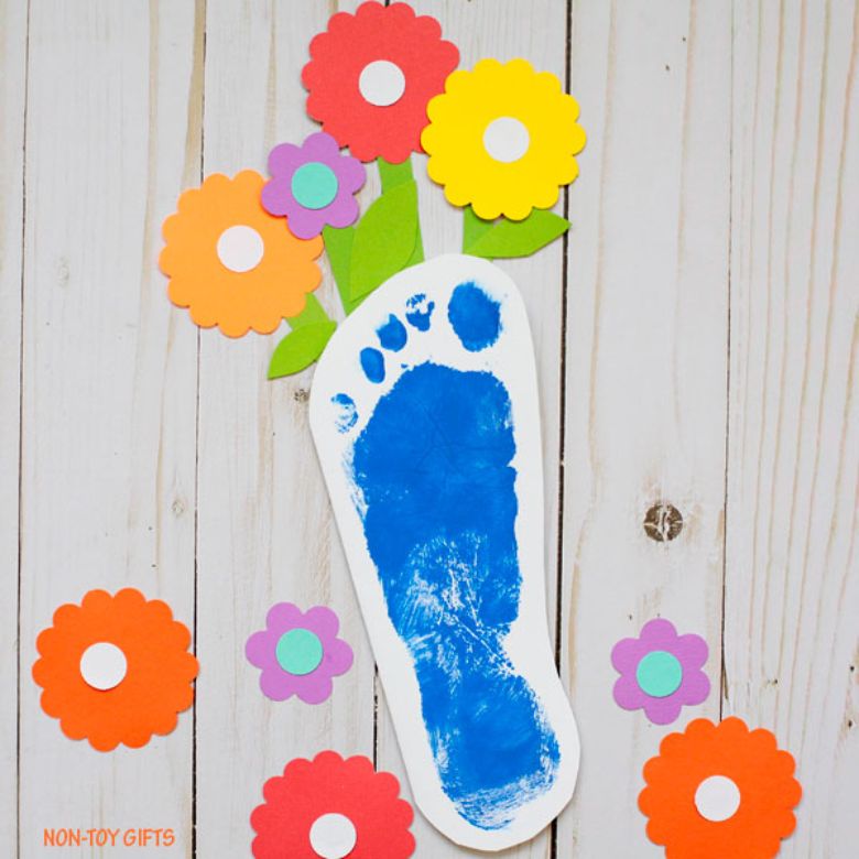 Flower footprint art