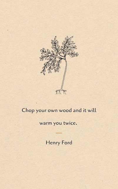 Inspirational Motivational Quotes Cards #8-9 "Chop your own wood and it will warm you twice."(Henry Ford)
