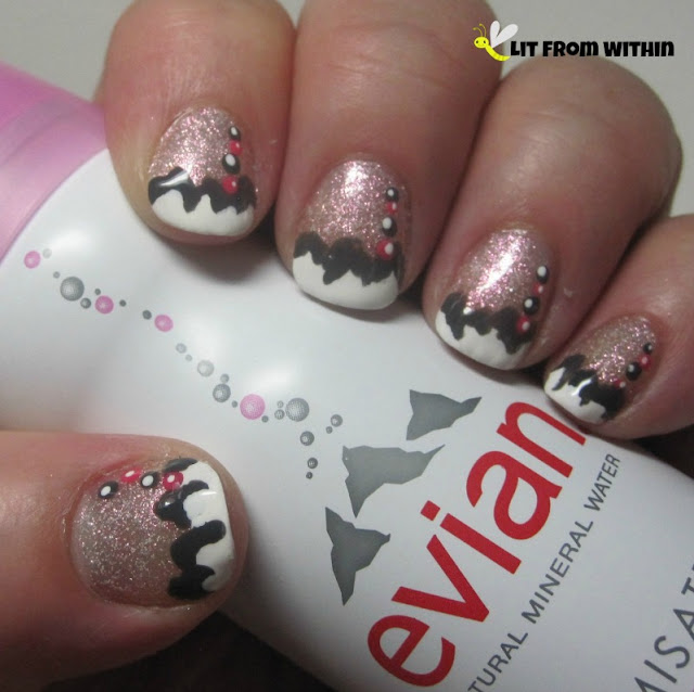 Evian Facial Spray-inspired nailart