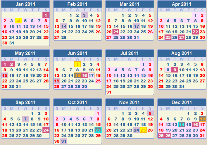 yearly calendar 2011 printable. Printable Calendar 2011 free