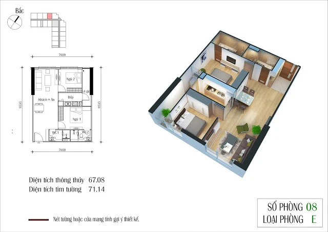 Thiết kế căn 08 tòa CT2 Eco Green City