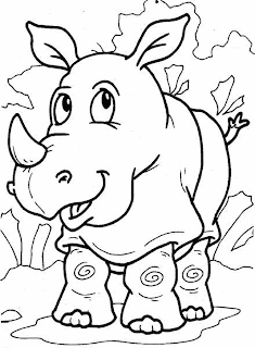 Rhinos Printable Kids Coloring Pages