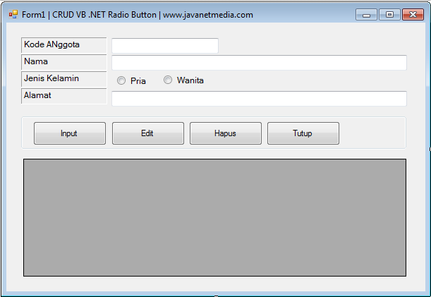 Cara Input Data Menggunakan Radio Button Pada VB .NET