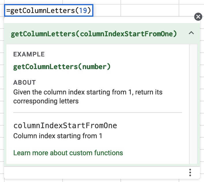 How to convert column index into letters with Google Apps Script