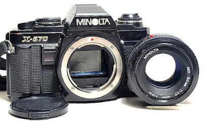 Minolta X-570 (Black) Body #942, Minolta MD 50mm 1:1.7 #947, Minolta AutoWinder G #164