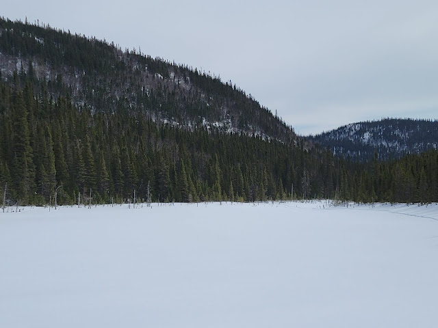 Lac de la Cache sur sentier du mont Harfang