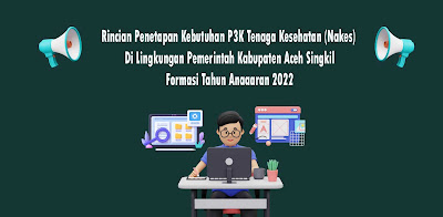 Rincian Penetapan Kebutuhan P3K Tenaga Kesehatan (Nakes) Di Lingkungan Pemerintah Kabupaten Aceh Singkil Formasi Tahun Anggaran 2022