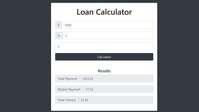 Loan Calculator Using HTML,CSS and JavaScript Source Code Loan Calculator Using HTML,CSS and JavaScript Source Code