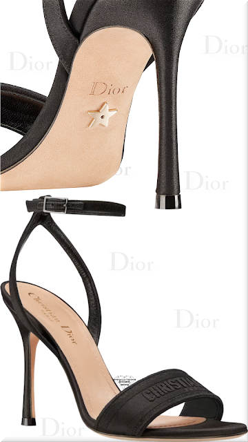 ♦Black DIOR Dway embroidered satin and cotton heeled sandal #dior #shoes #black #brilliantluxury