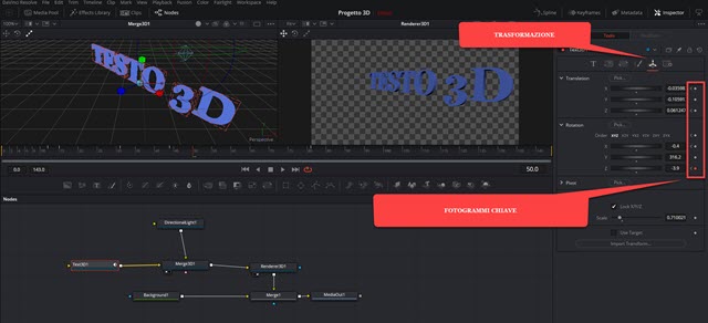 keyframe nel testo 3d