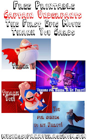 Captain Underpants thank you cards
