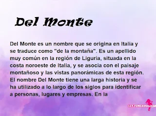 significado del nombre Del Monte