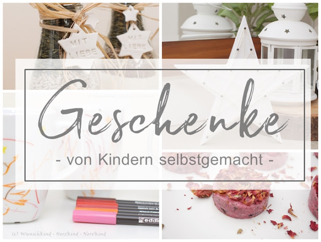 Selbstgemachte Geschenke von Kindern sind etwas ganz besonderes und können sie diese auch wirklich ganz alleine herstellen, auch im Sinne von Maria Montessori. Ich stelle euch heute einige unserer Geschenke vor, welche mein Kind in den letzten Jahren zu Weihnachten verschenkt hat. 