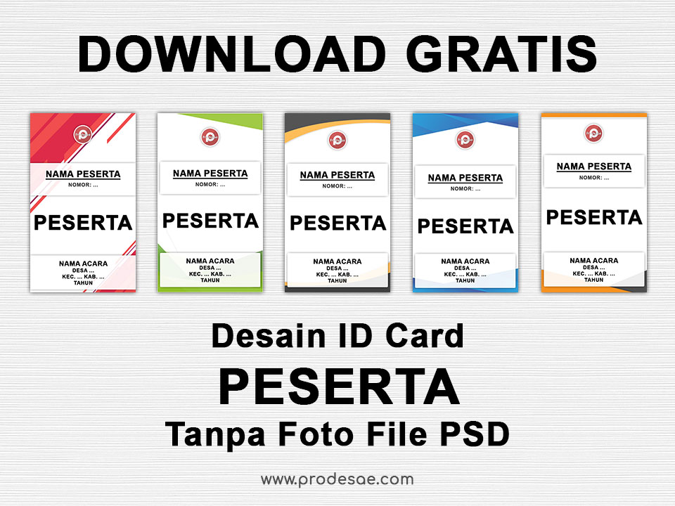 Download Template ID Card Peserta Tanpa Foto File PSD