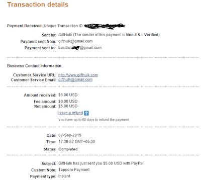 Payout paypal tapporo