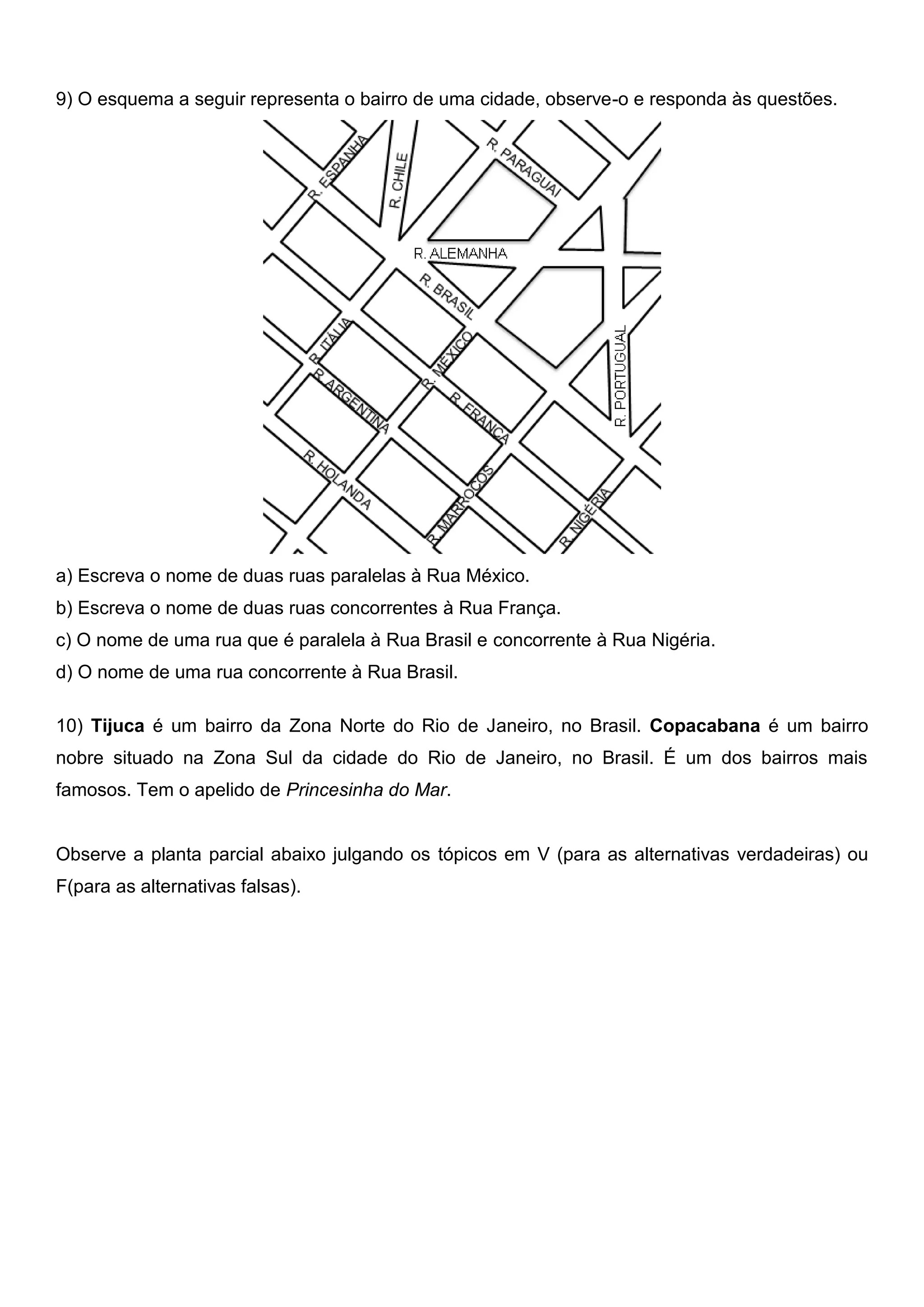 Exercícios de retas 6 ano