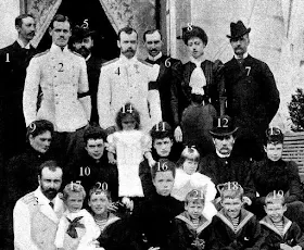 Membres des familles royales de Grèce, Danemark, Angleterre et de la famille impériale russe chez Valdemar de Danemark