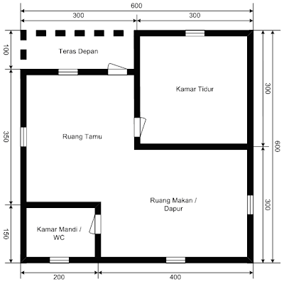 Desain Rumah  Petak Ukuran  4x6  Rumah  XY