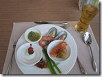 Bangkok: Course 3 - Shrimp, Oyster, Crab salat, liver pate