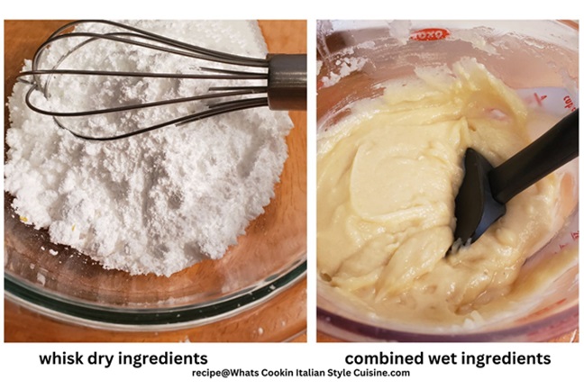 batter for eggnog cookies and flour mixture