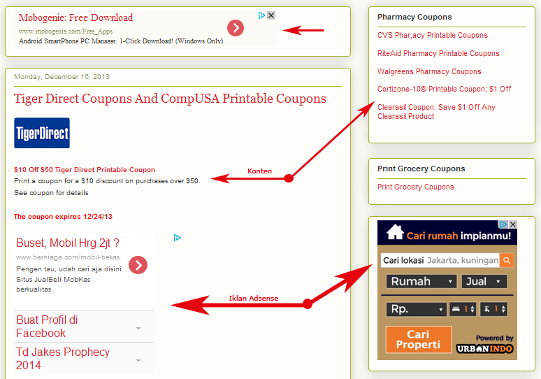 Contoh Adsense - Contoh Blog dan Iklan Google Adsense 