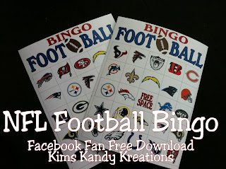 NFL Football Bingo Facebook Freebie